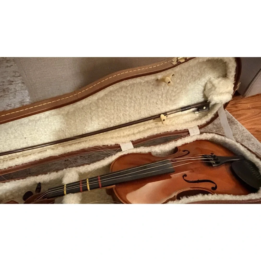 Josef Lidl 4/4 Violin Vintage Made In Luby Czechoslovakia With Case And Bow
